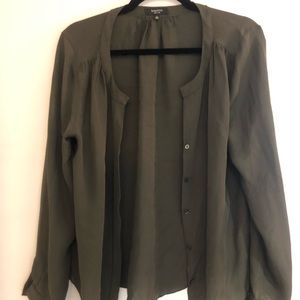 Army green Aritzia blouse